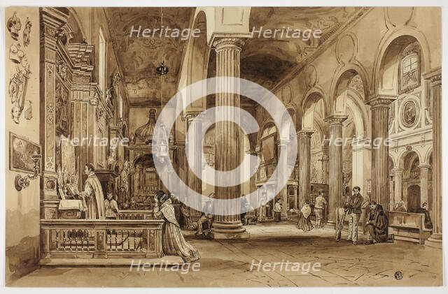 Interior of a Cathedral in Southern Italy, n.d. Creator: Unknown.