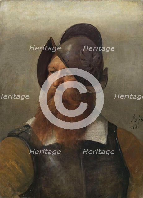 Figure Study for Christian IV founding Christiania, 1876. Creator: Adolph Tidemand.