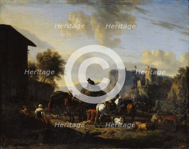 'The Rest of the Convoy', 17th century. Artist: Nicolaes Berchem
