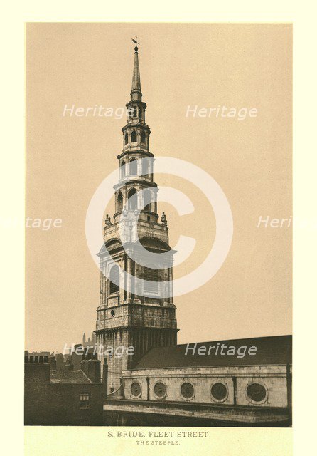 'St Bride, Fleet Street, The Steeple', mid-late 19th century. Creator: Unknown.