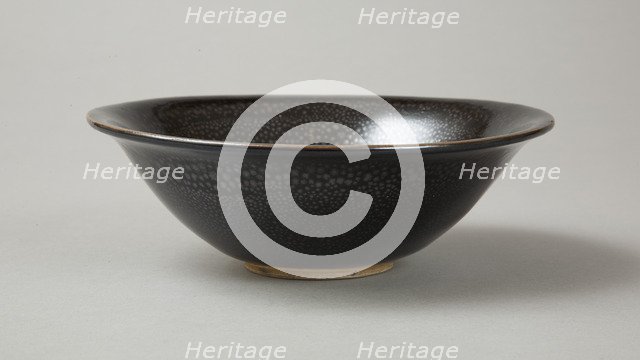A 20th century copy of buff-bodied Cizhou-type bowl with oil spot glaze, 20th century. Artist: Unknown.