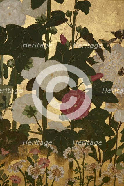 Screen with spring and summer flowers, 1st half of the 18th century. Creator: Watanabe Shiko.