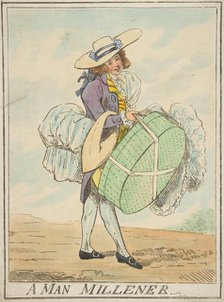 A Man Millener, February 16, 1787. Creator: Attributed to Henry Kingsbury (British, active ca. 1775-98).