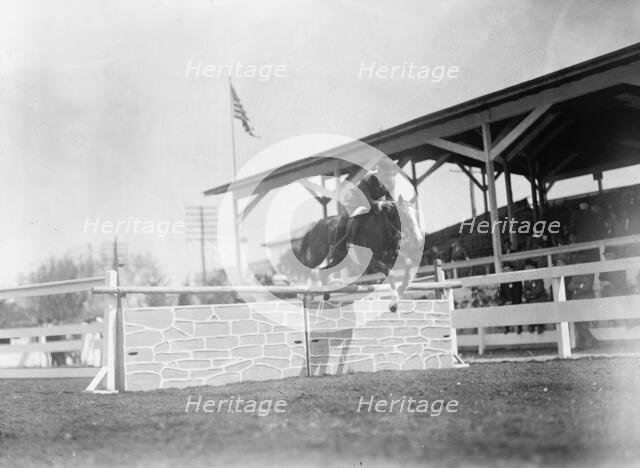 Horse Shows - Melvin Hazen Jumping, 1912. Creator: Harris & Ewing.