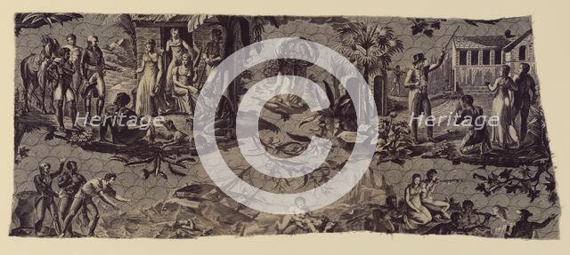 'Paul and Virginie' Furnishing Fabric, Nantes, 1800/10. Creator: Unknown.