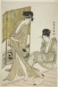 Two Young Women after a Bath, Japan, c. 1803. Creator: Kitagawa Utamaro.