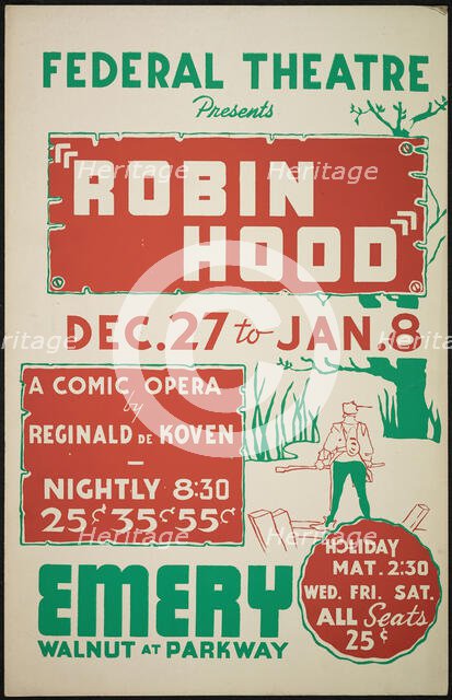 Robin Hood, Cincinnati, 1937. Creator: Unknown.