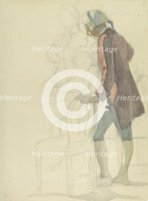 Three Men in Rococo Attire, 1915. Creator: Eero Jarnefelt.