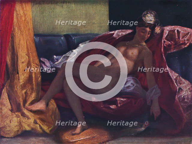 'La femme au perroquet', 1827, (1937). Artist: Eugene Delacroix.