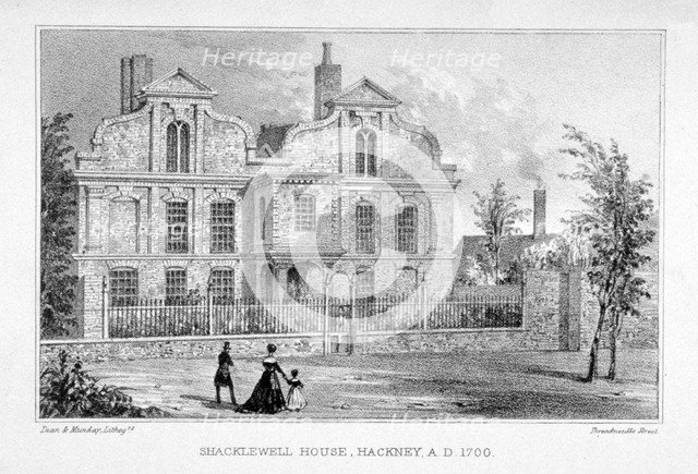 View of Shacklewell Manor House, Hackney, London, c1830.      Artist: Dean and Munday