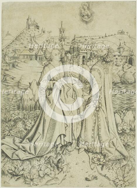 Augustus and the Sibyl, c. 1450. Creator: Master ES.