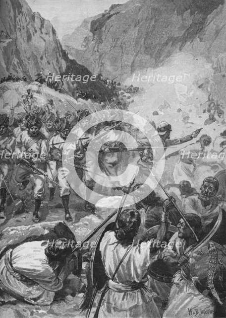 The Punjaubees, After Firing A Volley, Rushed Down And Charged Them With The Bayonet, c1897, (1902 Artist: William Barnes Wollen.