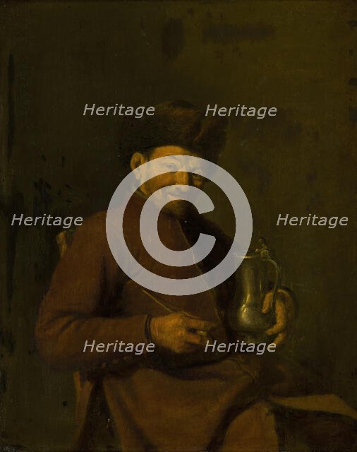Old Man with Tankard and Pipe. Creator: Anon.