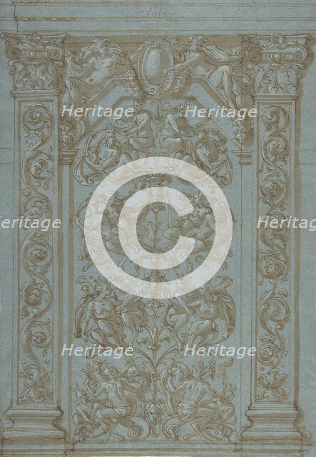 Design for a Wall Elevation with Grotesques, ca. 1540-70. Creator: Anon.