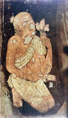 Painting of a Buddhist monk from the Ajanta cave temples, India, 5th-6th century. Artist: Unknown