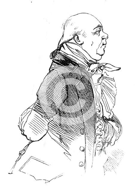 Old-fashioned London shopkeeper, 1845. Creator: Unknown.