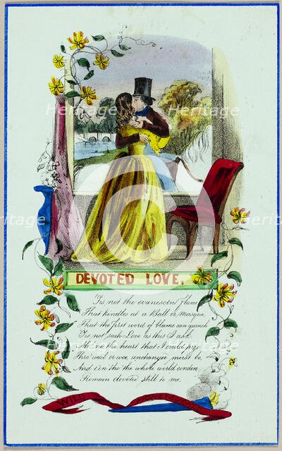Devoted Love (valentine), c. 1840. Creator: Unknown.