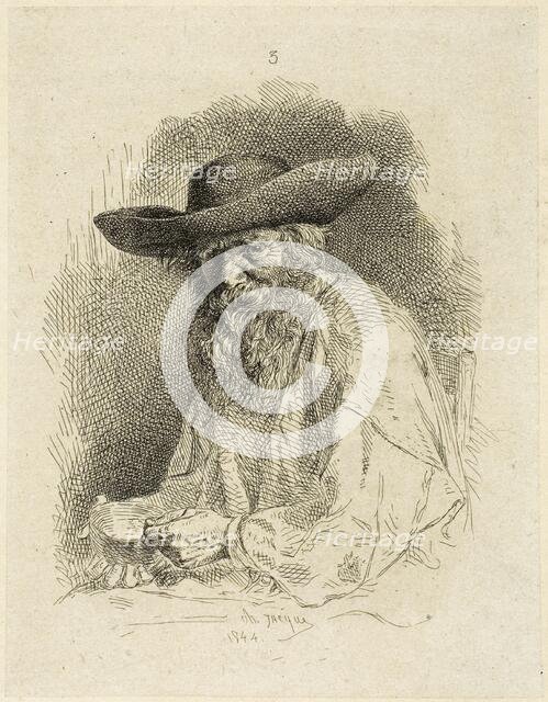 Old Man with Mess Tin, 1844. Creator: Charles Emile Jacque.