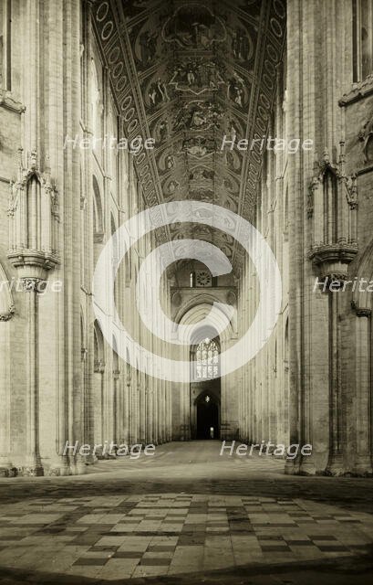 Ely Cathedral: Nave, to West, c. 1891. Creator: Frederick Henry Evans.