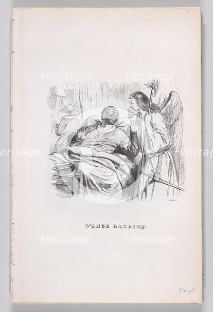 The Guardian Angel from The Complete Works of Béranger, 1836. Creator: Cherrier.