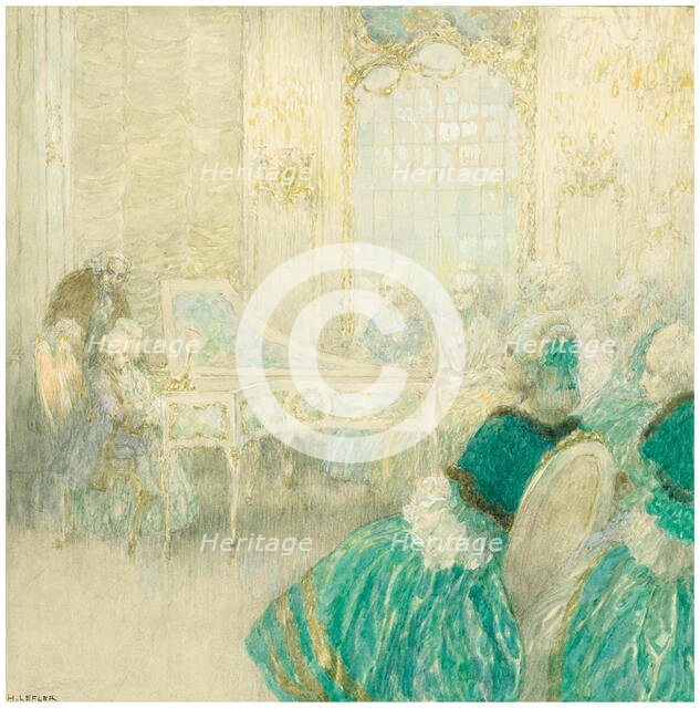 The six-year-old Wolfgang Amadeus Mozart with his sister Maria Anna performing...on 13 October 1762. Creator: Lefler, Heinrich (1863-1919).