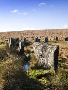 One of the two stone circles of Grey Wethers, Dartmoor, Devon, c1980-c2017. Artist: Historic England Staff Photographer.