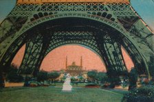 The Trocadéro seen under the Eiffel Tower, Paris, c1920. Artist: Unknown.