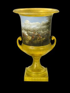 Urn showing the Battle of  Waterloo, 1815, (1817-1819). Artist: Unknown.