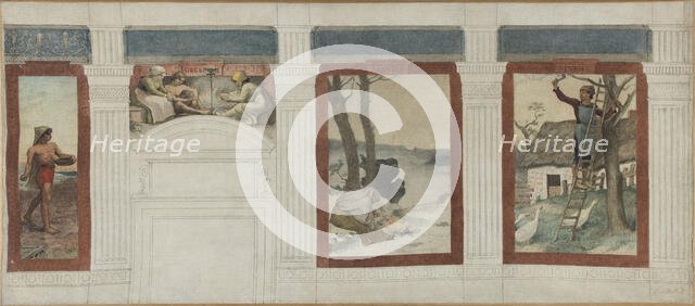 Sketch for the town hall in 4th arrondissement: November, December, January, February, 1884. Creator: Paul Milliet.