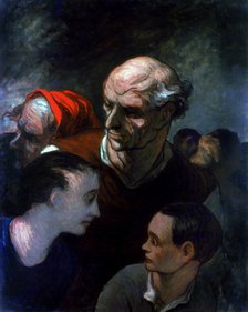 'Family in a Barricade during the Paris Commune', 1870. Artist: Honoré Daumier