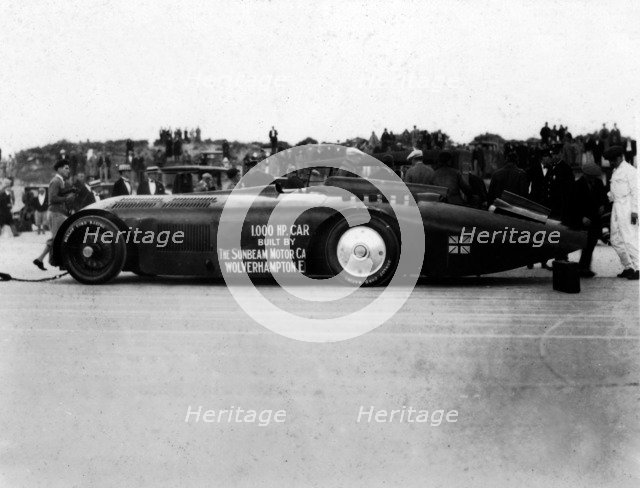 Sunbeam 1000hp World Land speed record attempt at Daytona 1927 Artist: Unknown.