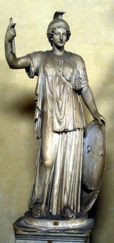 Statue of Minerva, Ancient Roman goddess of wisdom, and patroness of the arts. Artist: Unknown
