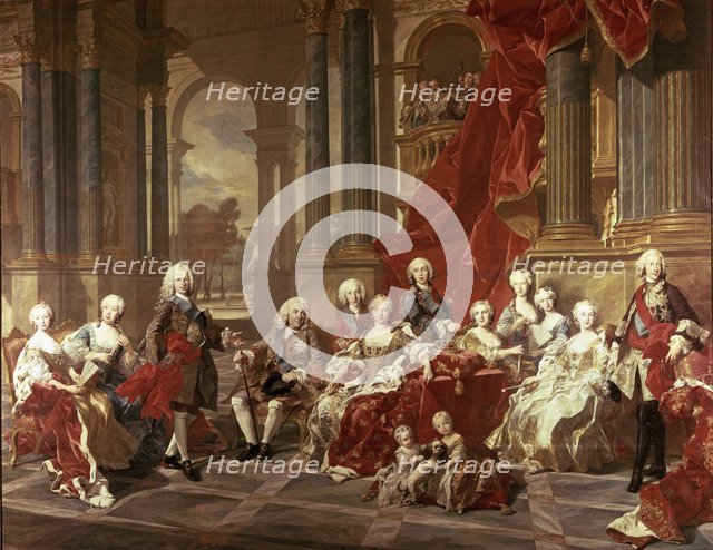 The family of Philip V, 1743, oil on canvas by Louis Van Loo.