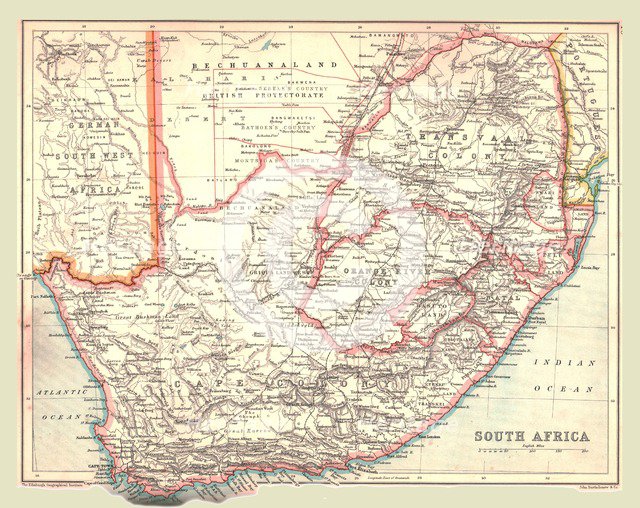Map of South Africa, 1902.  Creator: Unknown.