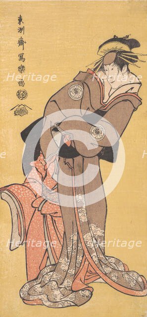 Actor Segawa Tomisaburo II as the Courtesan Toyama and Actor Ichikawa Kurizo as Higashi..., 1794-95. Creator: Tôshûsai Sharaku.