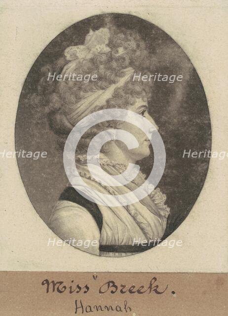 Hannah Breck, 1799. Creator: Charles Balthazar Julien Févret de Saint-Mémin.