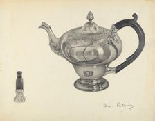 Silver Teapot, 1935/1942. Creator: Aaron Fastovsky.
