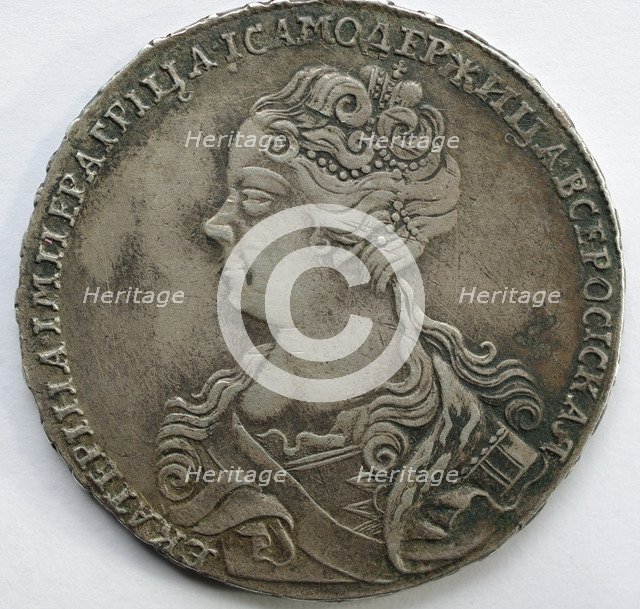 Silver Ruble of Catherine I, 1726. Artist: Numismatic, Russian coins  