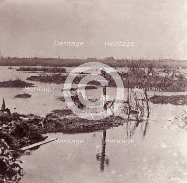 Flooding, Flanders, Belgium, c1914-c1918. Artist: Unknown.