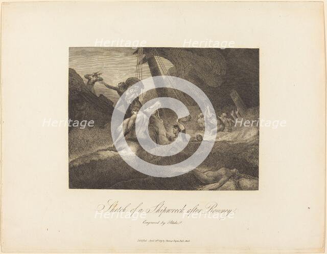 Sketch of a Shipwreck, 1809. Creator: William Blake.