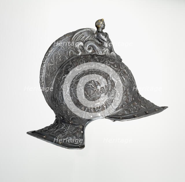 Burgonet, German, Augsburg, ca. 1550-55. Creator: Desiderius Helmschmid.