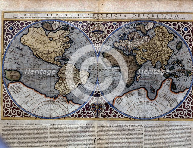 Atlas of Gerardus Mercator', 1595. World Map.