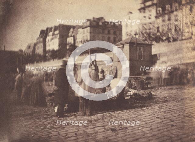 Scène de Marché au Port de l'Hôtel de Ville, Paris (Market Scene at the Port of..., before Feb 1852. Creator: Charles Nègre.