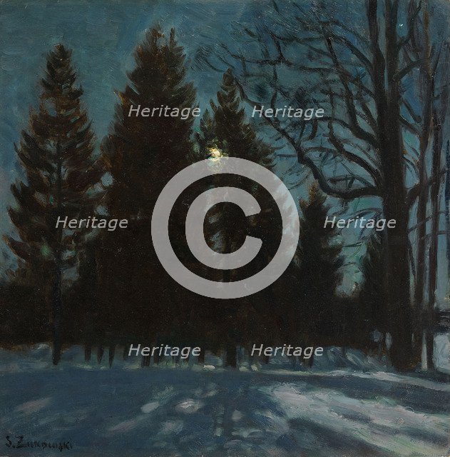 Winter Night, 1931. Artist: Zhukovsky, Stanislav Yulianovich (1873-1944)