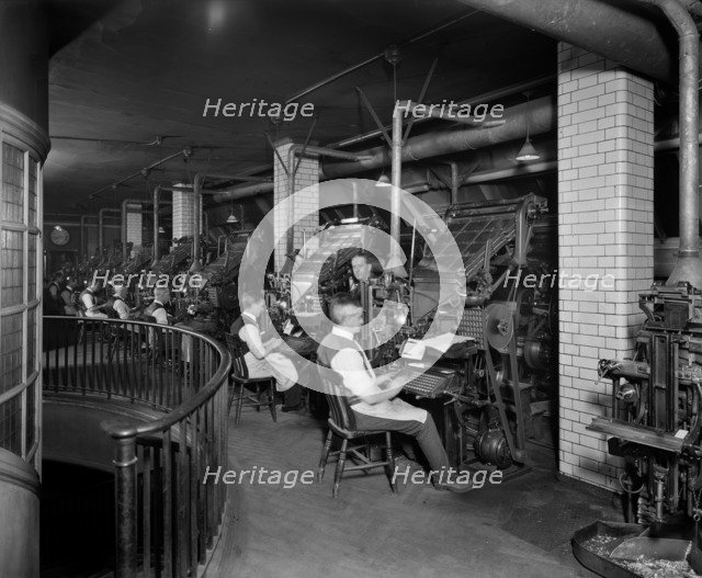 Typesetters, The Morning Post, London, 1920. Artist: Bedford Lemere and Company