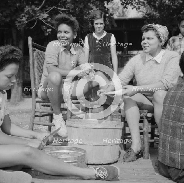 Campers helping with the kitchen work at Camp Gaylord White, Arden, New York, 1943. Creator: Gordon Parks.