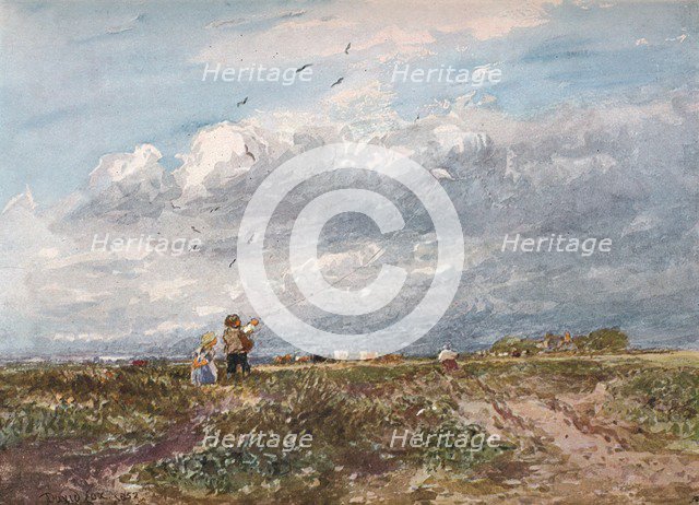'Flying the Kite', 1852. Artist: David Cox the elder.