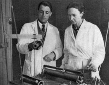 Frederic Joliot and Irene Joliot-Curie, French scientists, 1935. Artist: Unknown