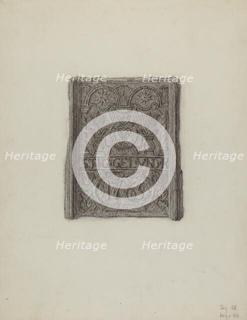 Pa. German Stove Plate, c. 1936. Creator: Elmer G Anderson.