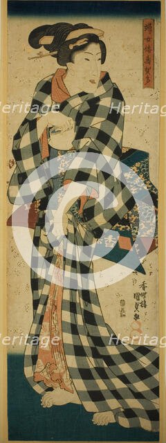 Image of a Japanese Woman (Fujo Yamato sugata), c. 1830/35. Creator: Utagawa Kunisada.